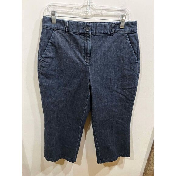 Talbots Denim - Talbots Capri Jeans Women's Size 10 Dark Wash Stretch Denim Casual Cottagecore